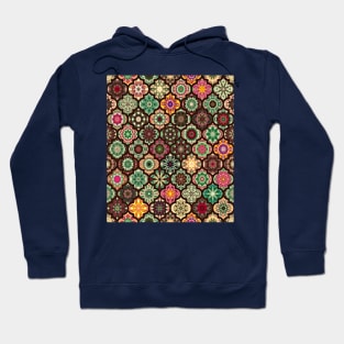 Moroccan Pattern Tiles, traditional colors Hoodie